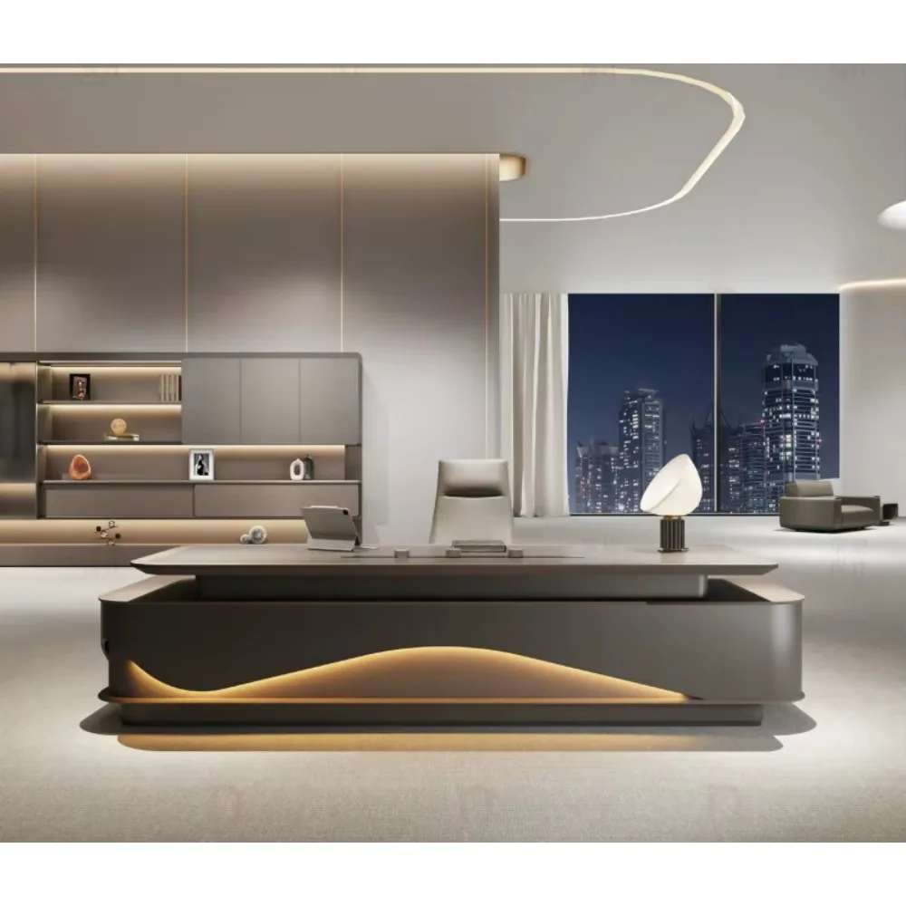 

Легкая роскошная дизайнерская офисная мебель E1 Executive Table Wooden Ceo Высококачественная розетка для офисного стола для офисного здания