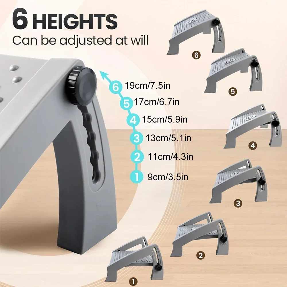 Foot Rest Under Desk, Adjustable Height Office Foot Rest for Under Desk At Work, Promote Leg Circulation, Relieve Leg Pressure