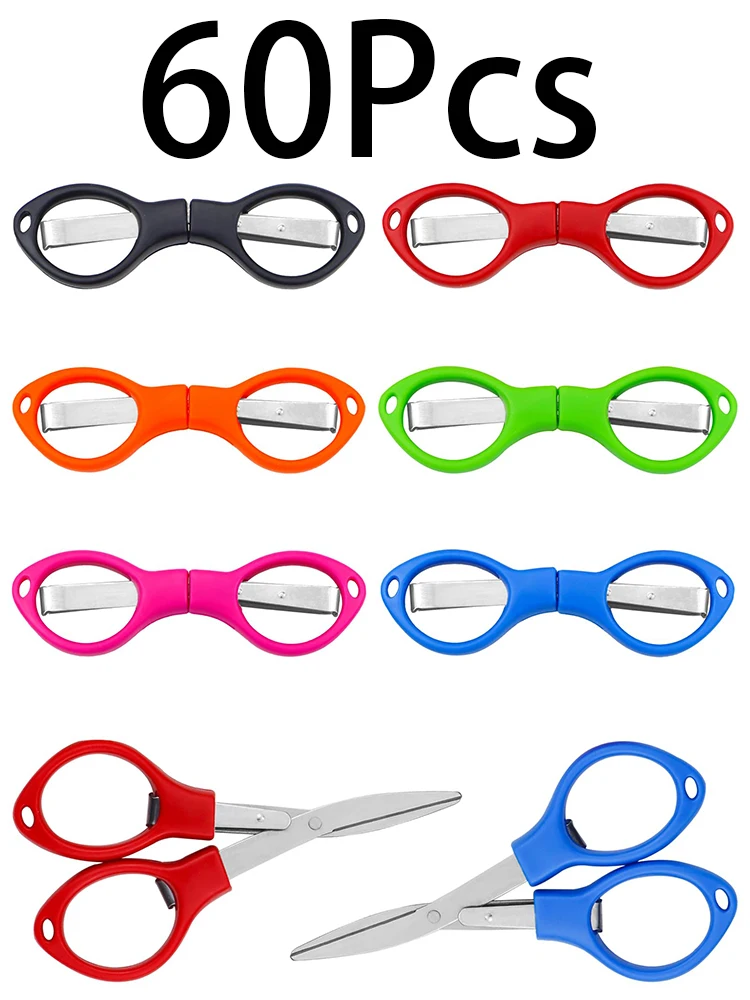 

60Pcs Portable Folding Scissors for Needlework Steel Handmade Cross Stitch