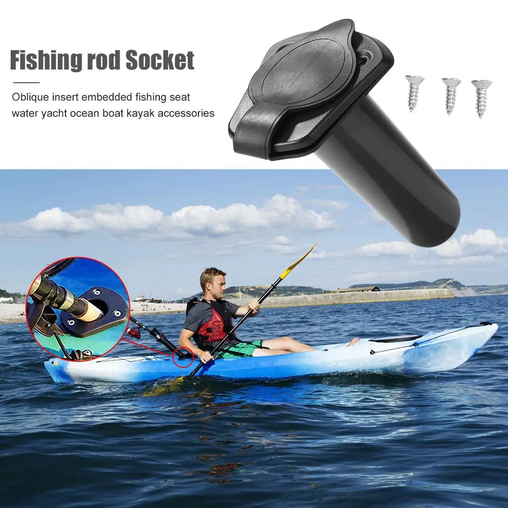 Kayak Bracket Mount Fishing Rod Holder Insert Water Sports Boat Canoe Equipment Lightweight ABS Kayaking Accessories