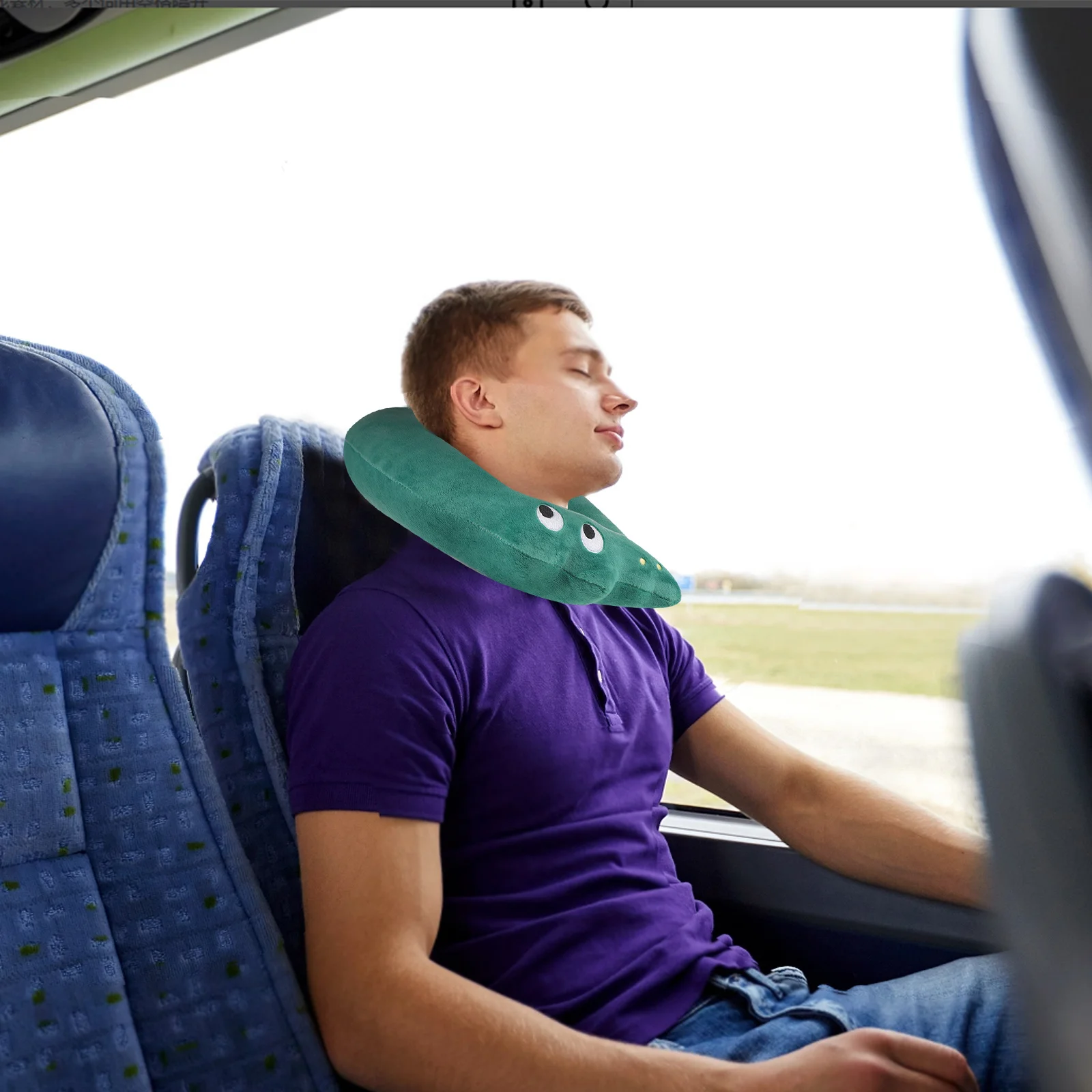 หมอนรองคอสำหรับเดินทางน่ารักสำหรับเครื่องบิน รถยนต์ บ้าน รูปทรงตัวยู ออกแบบตามหลักสรีรศาสตร์ ผ้าเนื้อนุ่ม ระบายอากาศได้ดี รองรับต้นคอ ขนาดกะทัดรัด