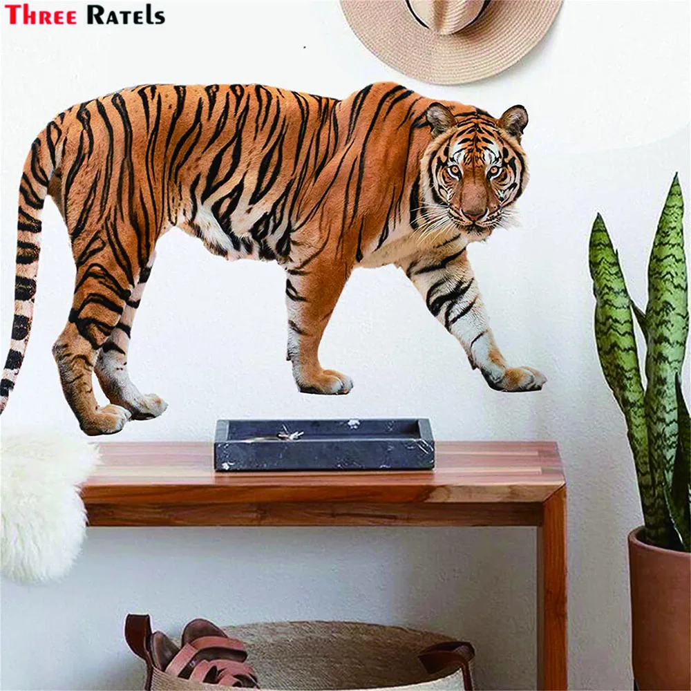 Three Ratels WF35 Creative Tiger Head Wall Decor King Of The Jungle Self-adhesive Bedroom Living Home Decor Wall Sticker