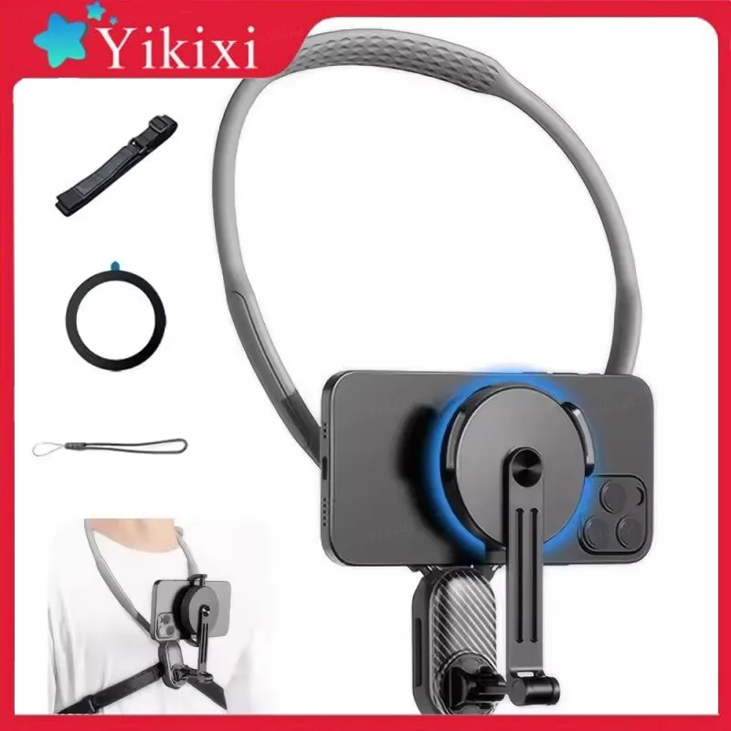 

Магнитное крепление на шею POV, держатель для телефона для видеозаписи, видеоблогов, селфи, держатель для телефона с громкой связью, нагрудное крепление для iPhone Android