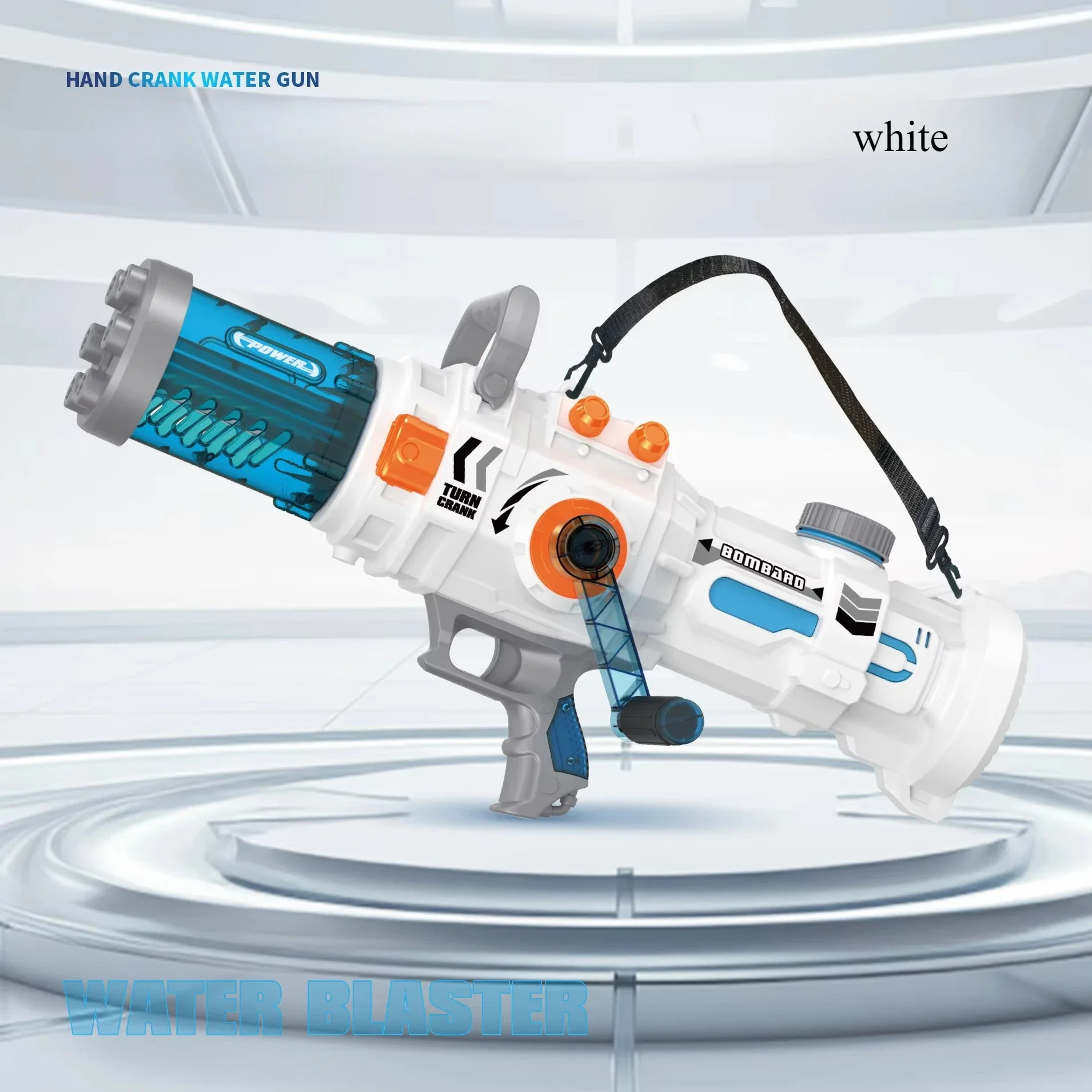 Powerful Hand-cranked Gatling Water Gun Toy Continuous Shooting Big Water Pistol Blaster Pool Summer Toys for Kids Adult Gifts