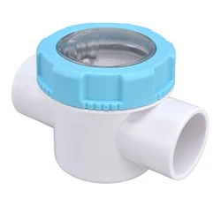 Check Valve 50mm 2 Ways G1 1/2 Water Hose Backflow Preventer with Transparent Mirror Pipe for Swimming Pool Filter