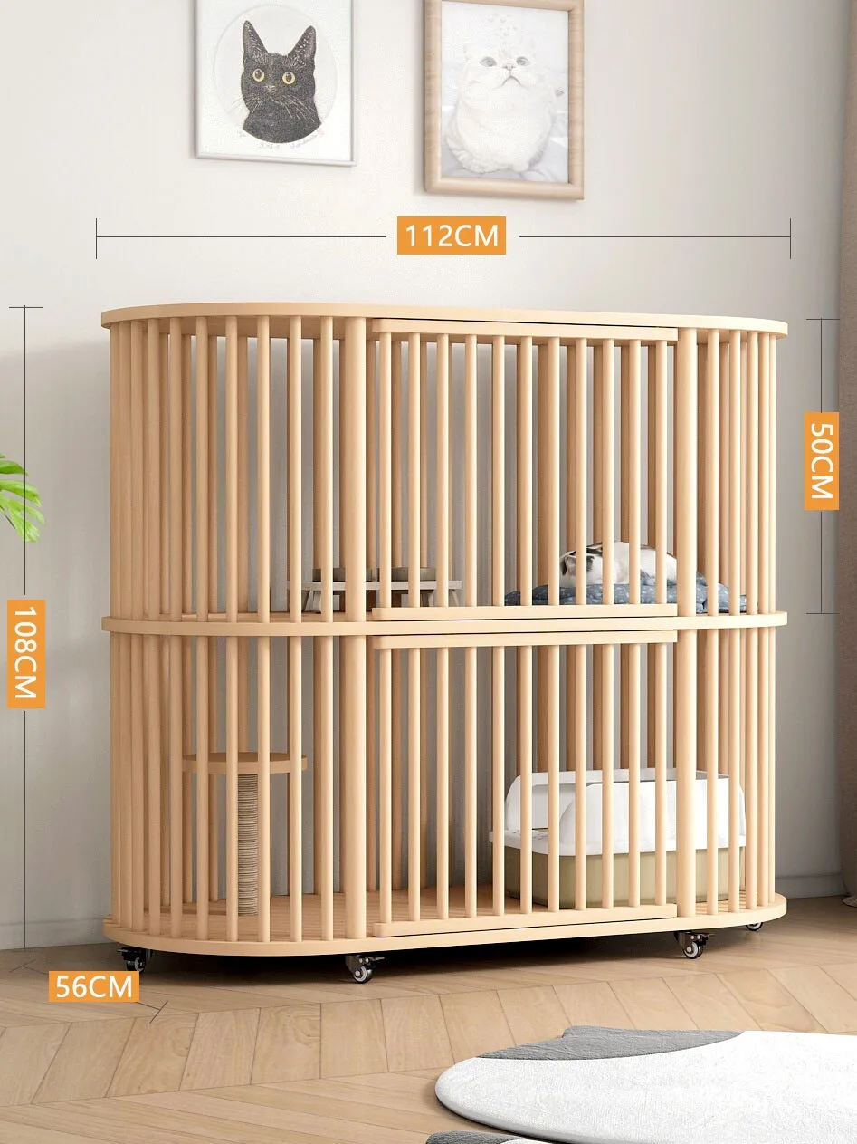 

Solid wood cat cage villa household double-layer large space indoor cage house removable nest cabinet