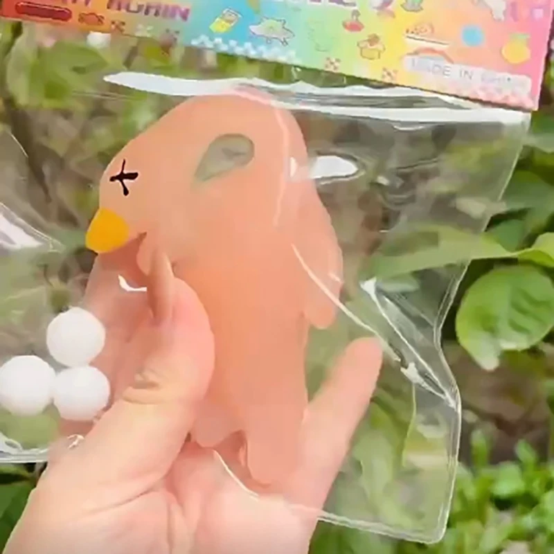1/4Pcs Fun TPR Squeeze Color Changing Roast Duck Pinching Decompressing Toy Soft Sticky Stress Relief Relax Toys
