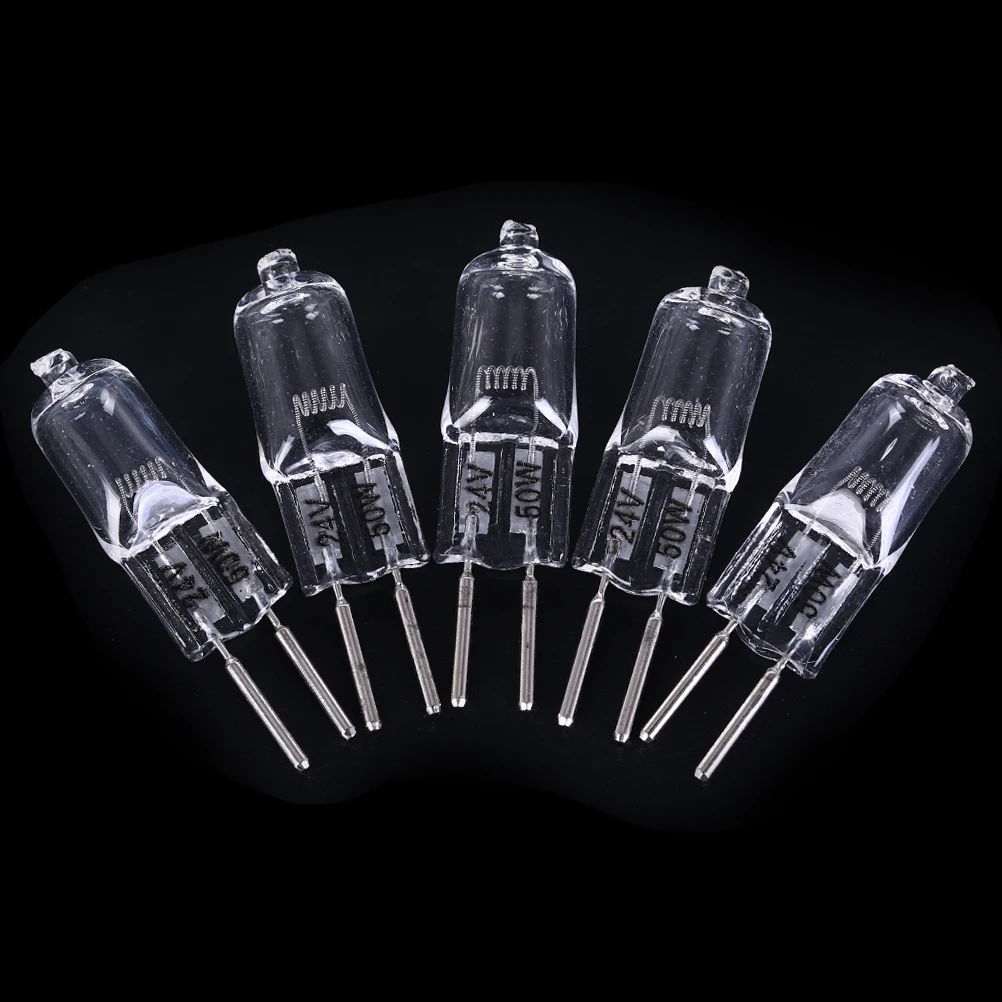 5Pcs 24V G5.3 35W/50W Base Halogen Bulbs Light Lamp Bulb Machine Tool Work Light Beads Pin Small Bulb