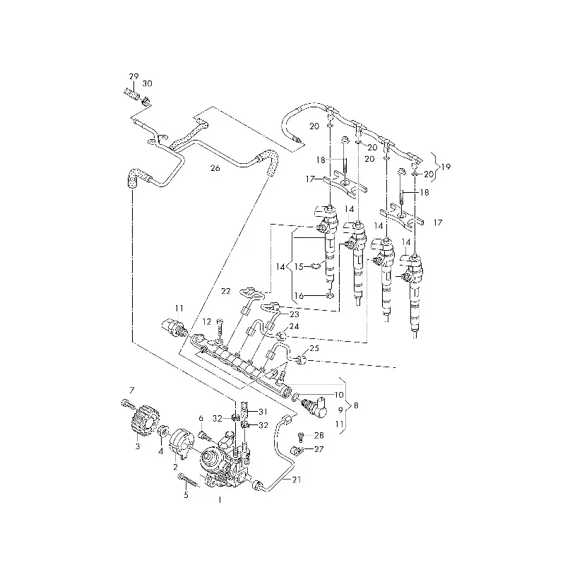 0445110369 Diesel Fuel Injector Nozzle 03L130277J 03L130277Q For VW Amarok Audi Seat Skoda 2.0 Tdi BOSCH