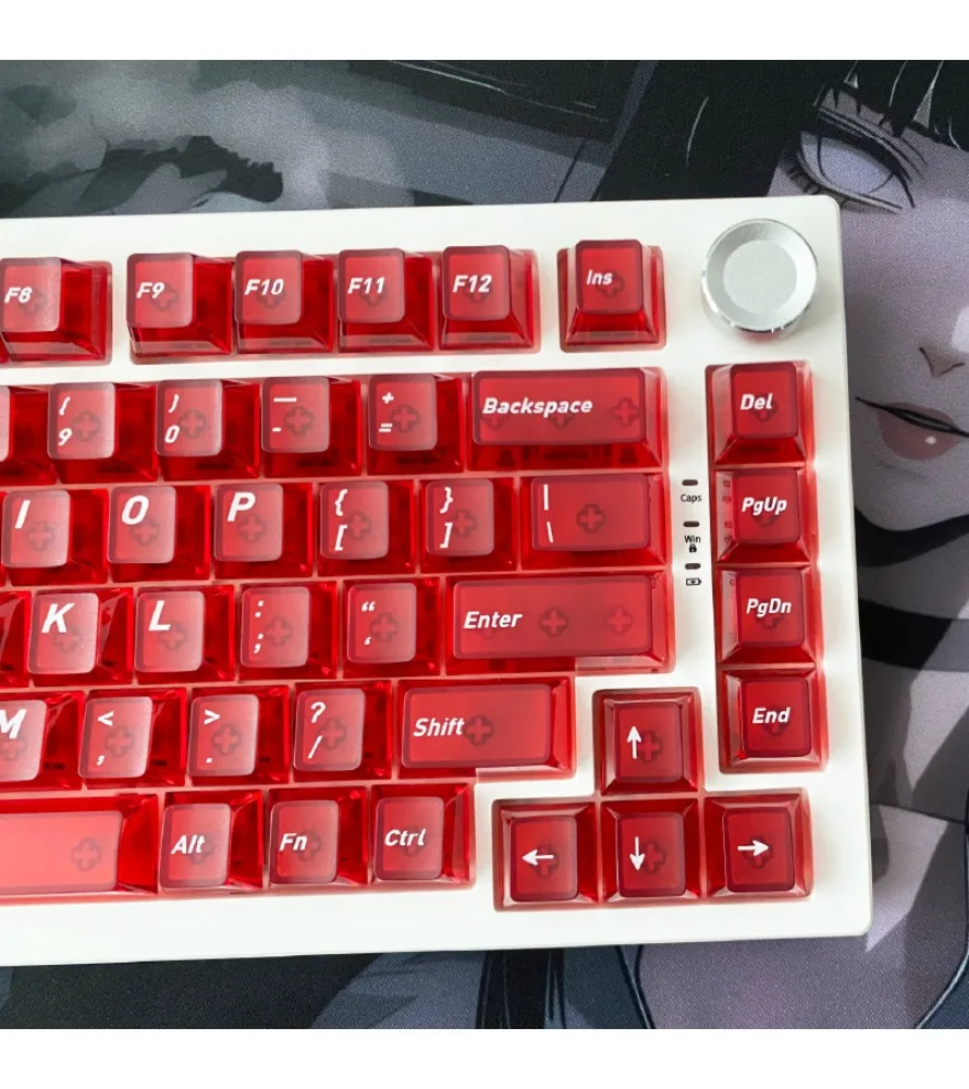 Keycaps personalized keycaps customizable factory height PC dual-tone injection-molded red transparent personalized matte