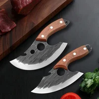 Kitchen Knives Barbecue Cleaver Meat Chop Vegetables Fruit Chef Knife Boning Knives Wood Handle Hand Forge Cooking Slicing Knife 6