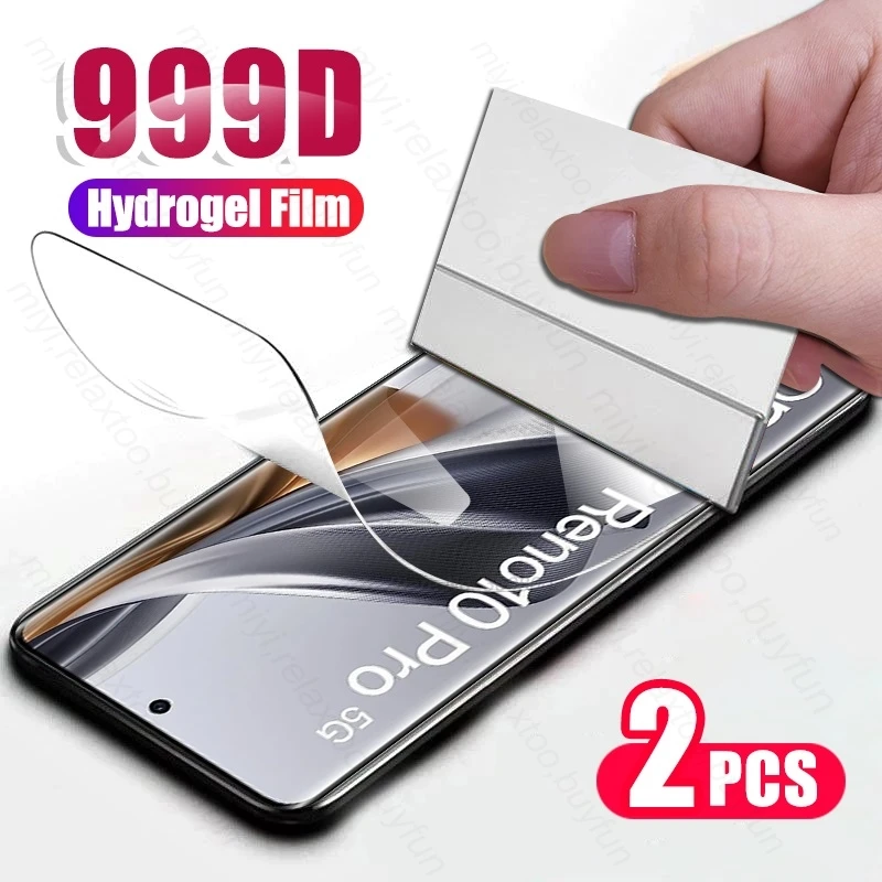 2PCS 999D Curved Soft Hydrogel Film For Oppo Reno10 Pro 5G Case Screen Protector Not Glass Reno10Pro Reno 10 Pro CPH2525 6.7