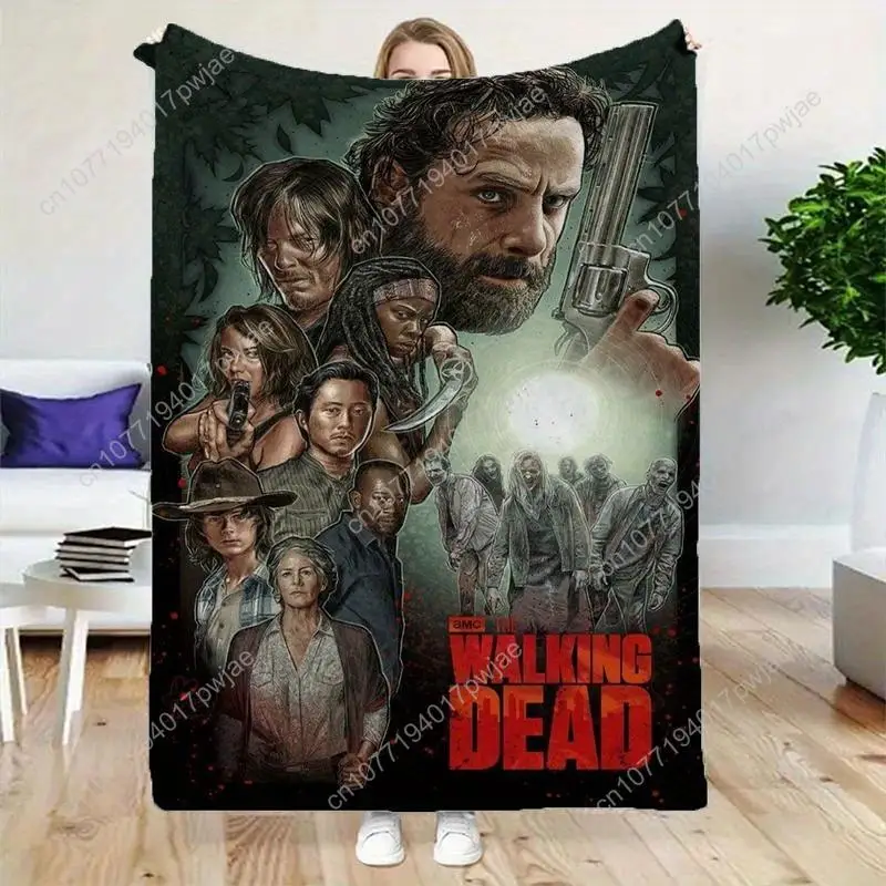 

The Walking Dead Printed Fleece Blanket - Soft and Cozy for Sofa Office Bed Camping and Travel - Comfortable for All Seasons