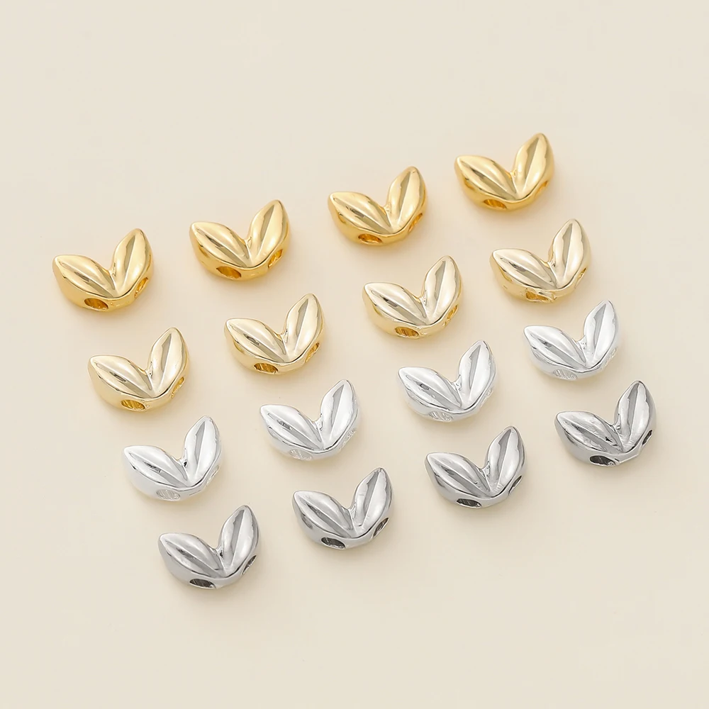 5Pcs/Pack 5*7mm 14/18K Gold Color Plated Malt-Shaped Double Hole Spacer Beads for DIY Necklace Jewelry Making Accessories image 3