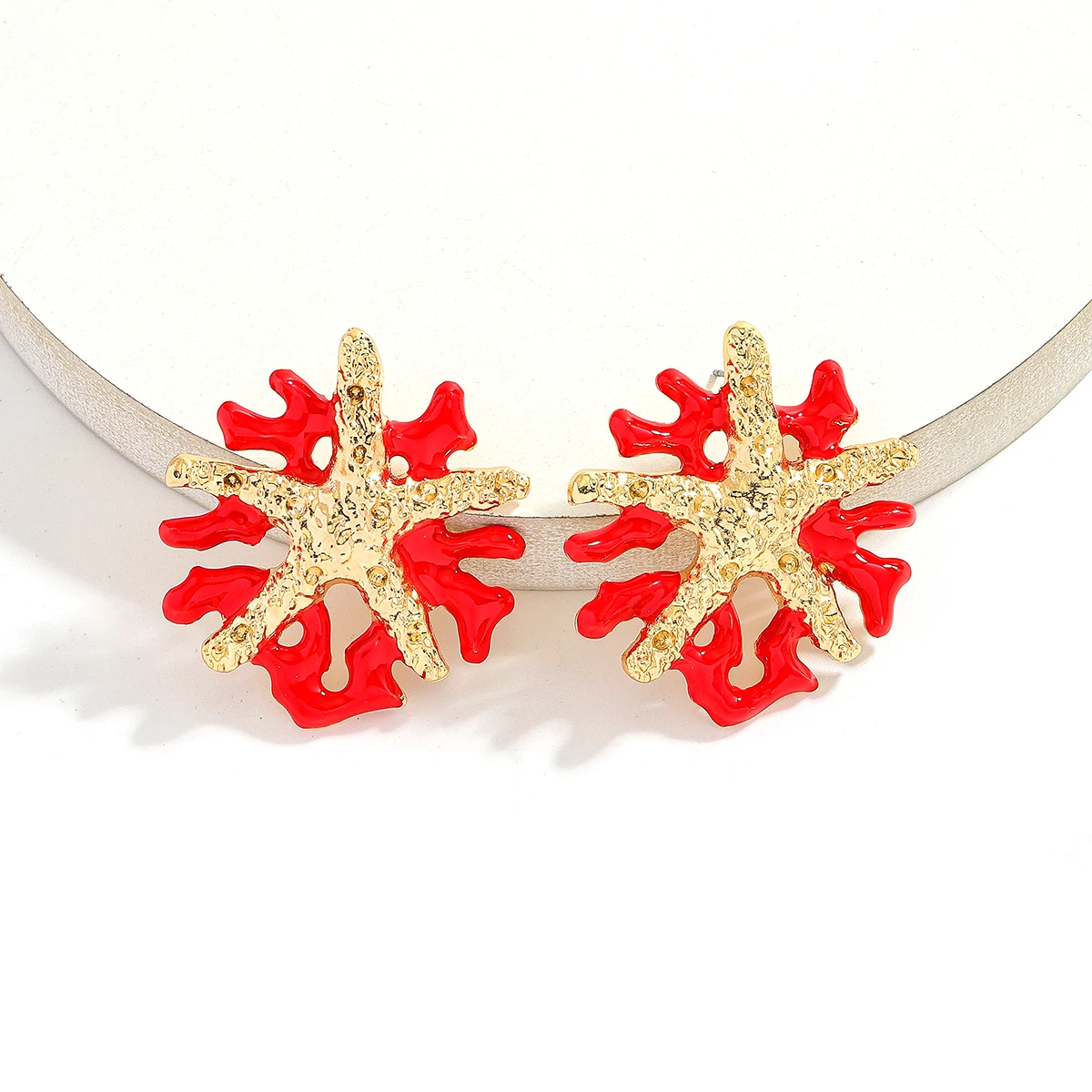 البوهيمي نجم البحر المرجان أقراط للنساء الصيف المحيط نمط قطرة الزيت سبيكة مجوهرات حفل زفاف العروس إكسسوارات جذابة هدية #4