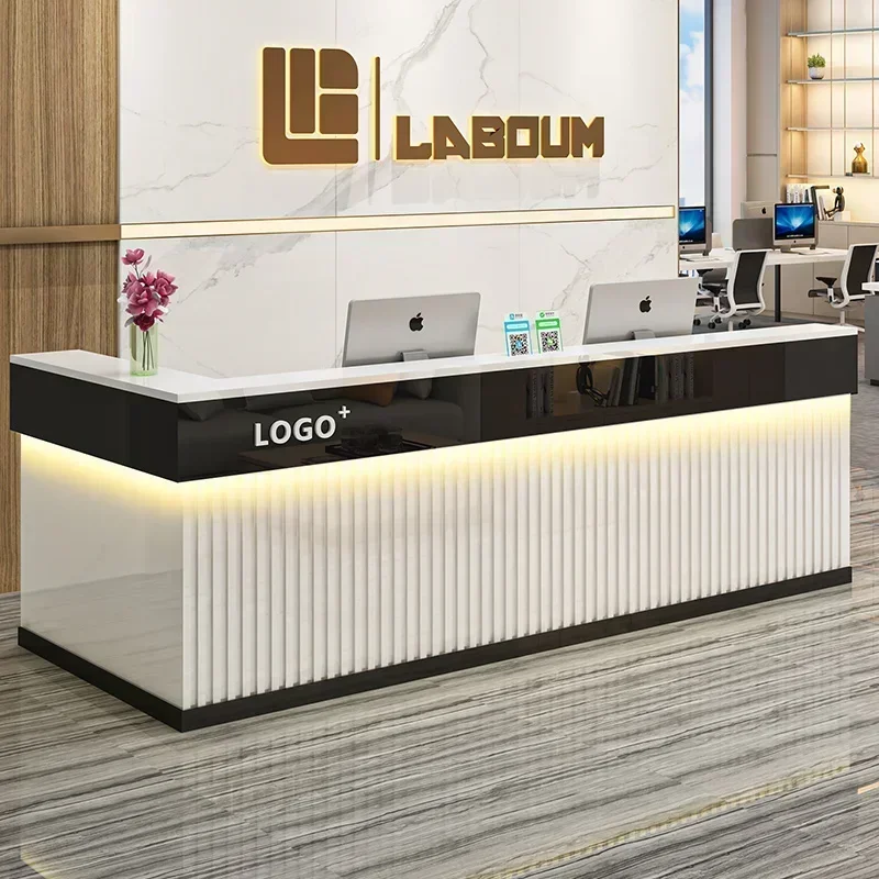 

Customize Luxury Reception Desks Office Modern Cashier Reception Desks Versatile Bar Recepción Negocio Commercial Furniture