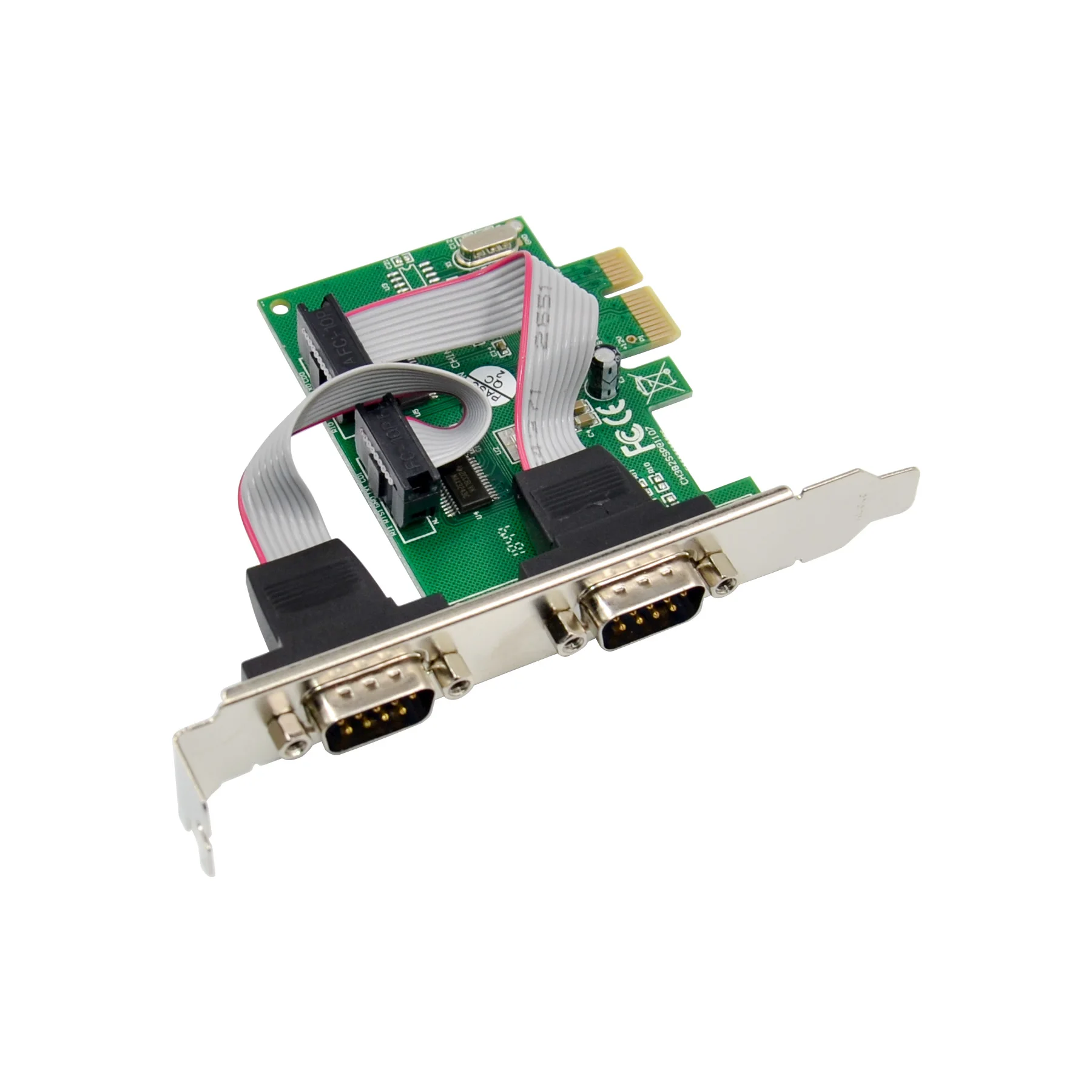 

5PCS PCIe To DB9 RS232 Serial Converter Card 2 Ports DB-9 Serial Rs232 Ports Pcie Controller Card