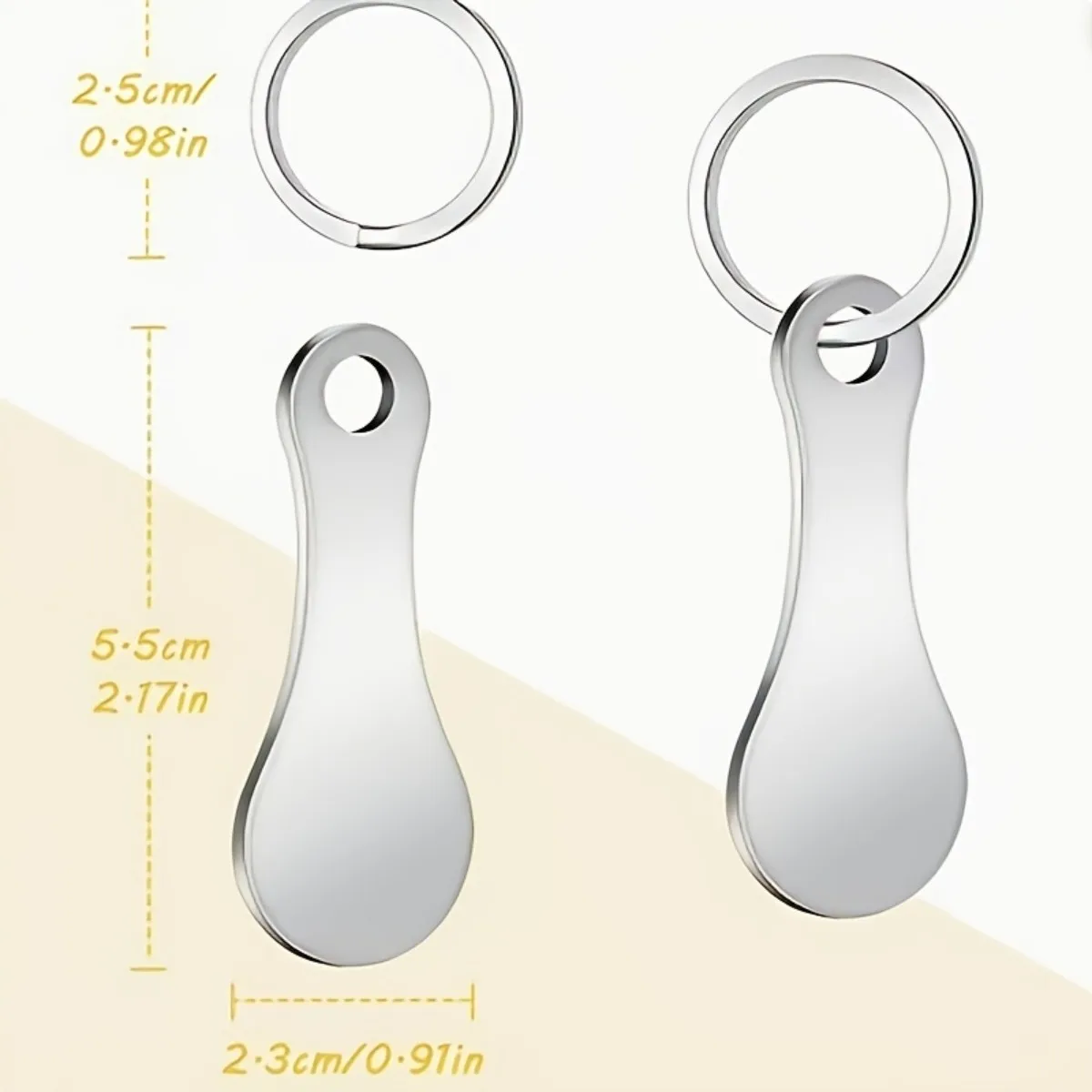 Stainless steel shopping cart token, supermarket handcart anti lost keychain coin, portable shopping cart unlocking tool