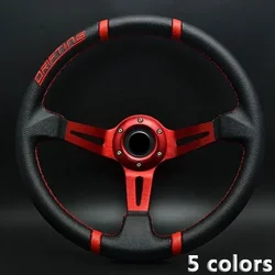 Volante de corrida de couro em PVC para carro, modificação de alta qualidade JDM, esportes volante, autopeças, 350mm