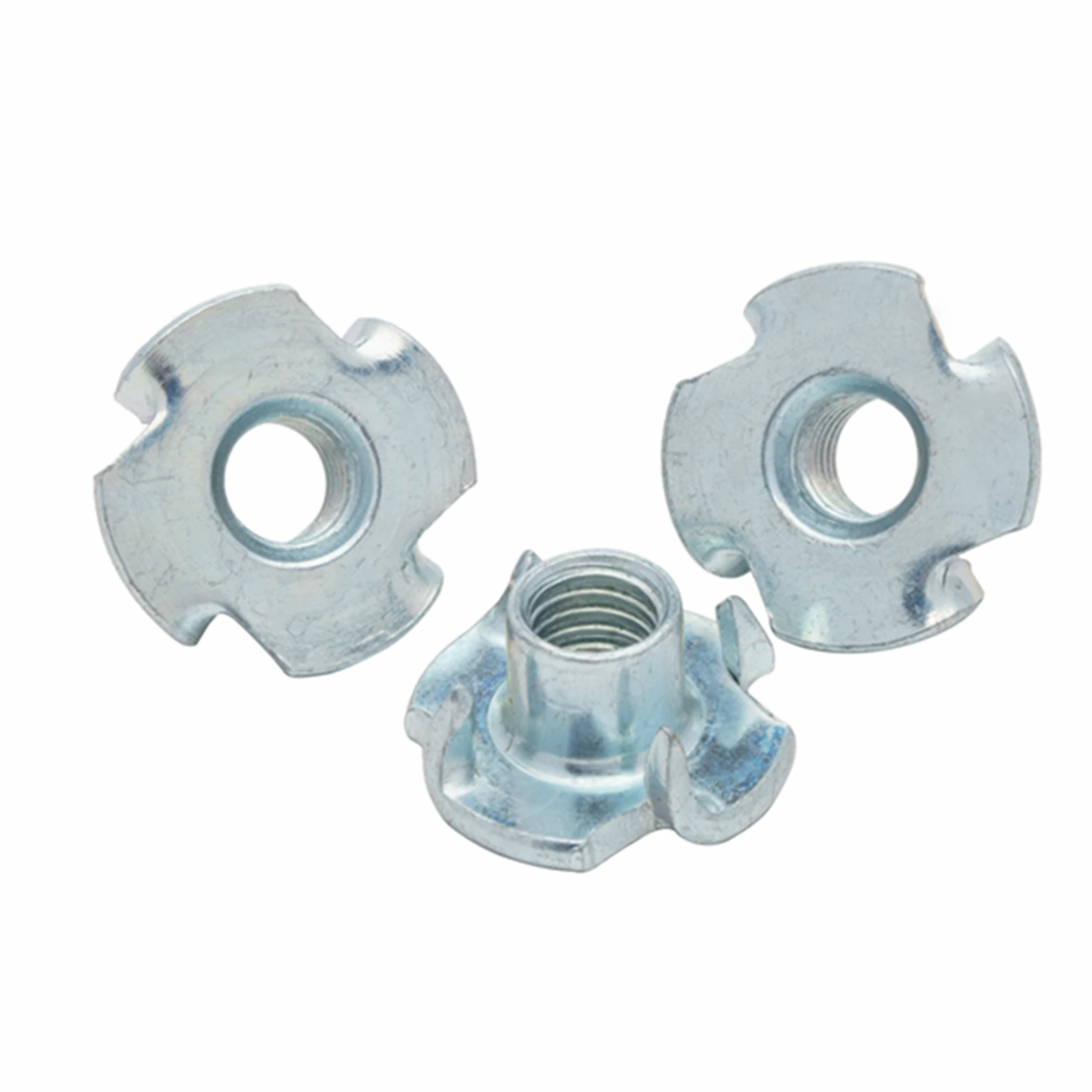 80Pcs Galvanized Four-Claw Nuts, M3 M4 M5 M6 M8 Carbon Steel Four-Point Impact Suitable For Wooden Furniture Maintenance