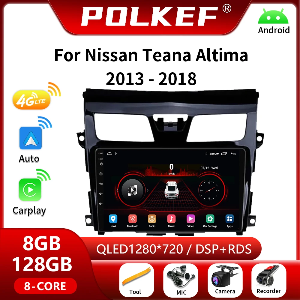 

Android 13 For Nissan Teana Altima 2013-2018 4G Carplay Multimedia Video Player DSP GPS Car Radio Navigation NO 2 Din DVD Stereo