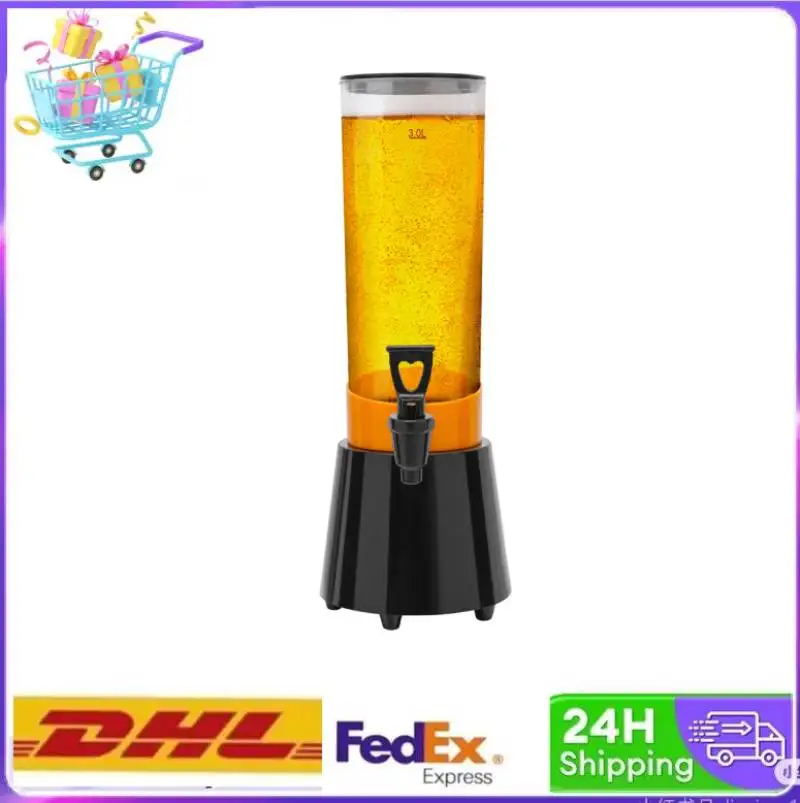 

3L Cylindricaldrinks Dispenser Chilled Juice & Beer Dispenser Commercial Cold & Hot Drinks Dispenser with White LED Light Faucet