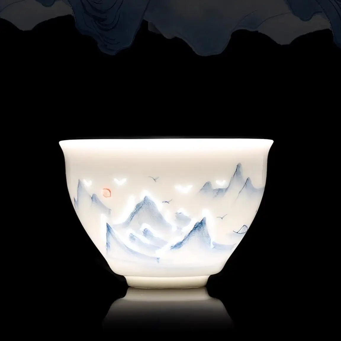 Fat Jade Porcelain Linglong Master Cup Single Personal Tasting Teacup Ceramic Kung Fu Tea Drinking Cup For Home Use