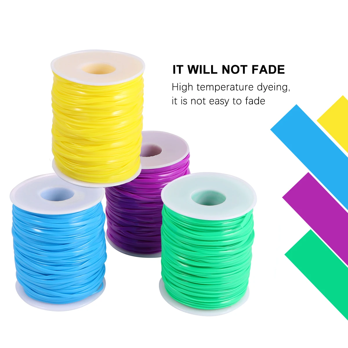 4 لفات بولي كلوريد الفينيل المنسوجة حزام مسطح DIY بها بنفسك الحرفية صنع المجوهرات التفاف قطاع التعبئة اكسسوارات الديكور الفرقة أخضر أصفر أرجواني أزرق #2