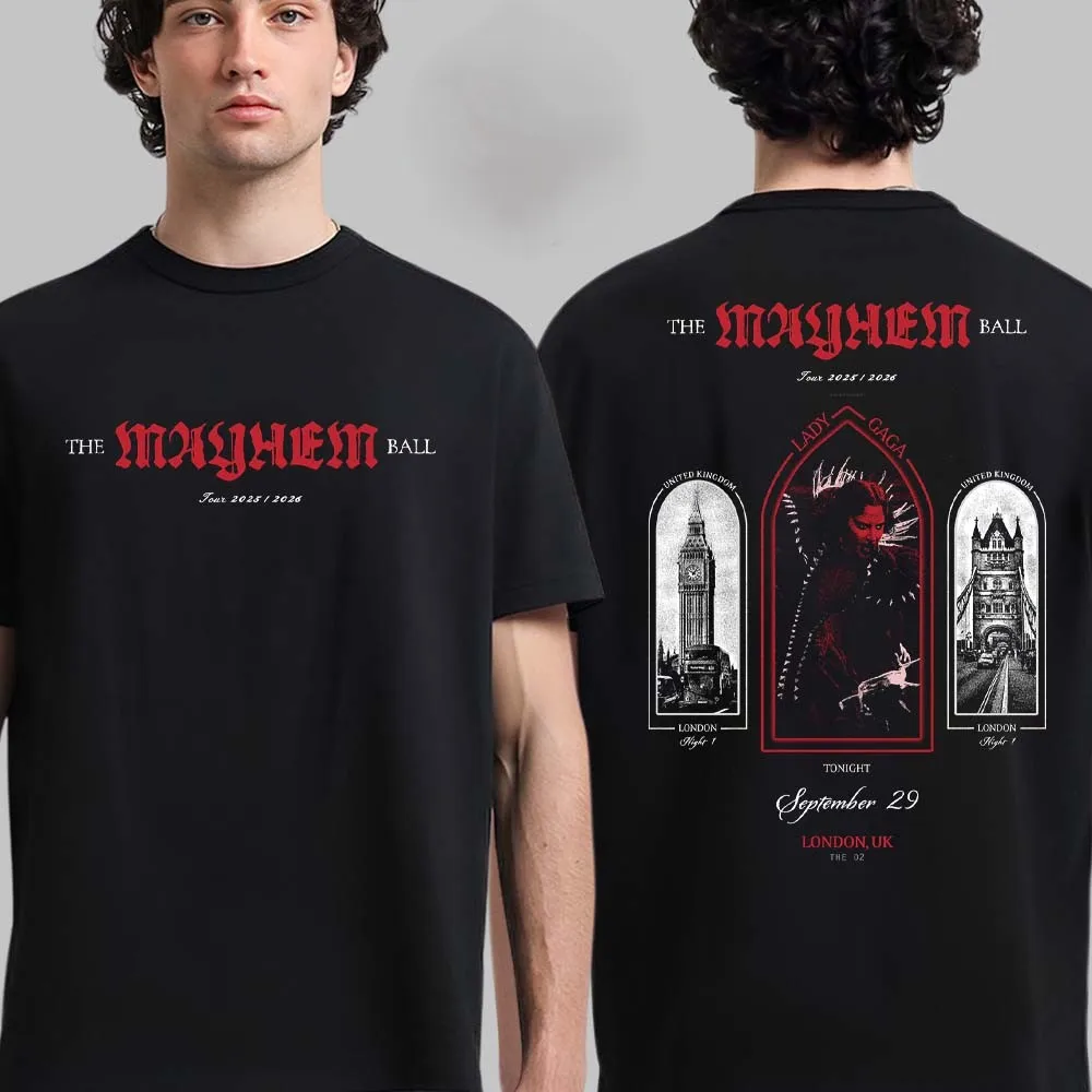 موضة Y2k رداء علوي غير رسمي دانسا إيلر دو الرقص أو يموت السويد تي شيرت سيدة غاغا الفوضى الكرة جولة 2025 2026 للجنسين #3