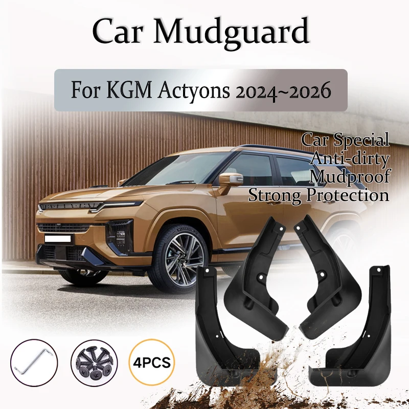 

Автомобильные брызговики для KGM Actyon J120 2024 2025 2026, брызговики, защита колес, переднее и заднее колесо, внешние автомобильные аксессуары