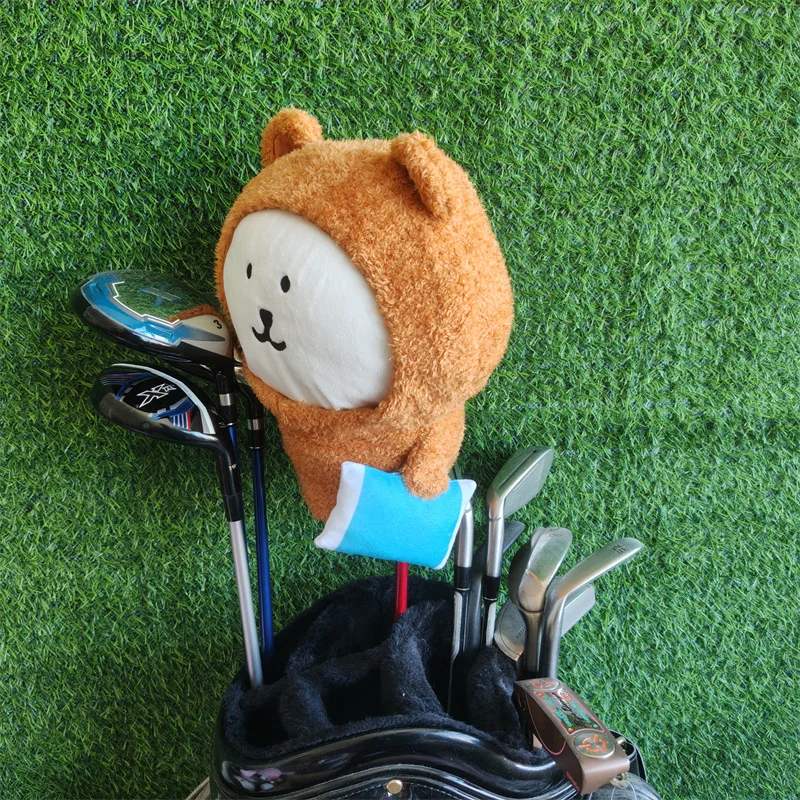 Cartoon Pillow Bear Golf Driver Headcover Plush 460cc Wood Head Cover Drop Shipping