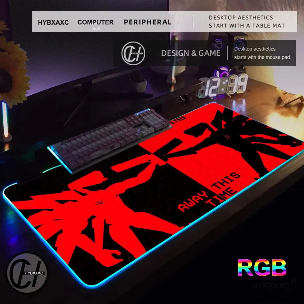 Alas Mouse RGB ULTRAKILL Alas Meja Komputer Gaming Penembak LED Alas Mouse Gamer Besar Alas Keyboard Bercahaya