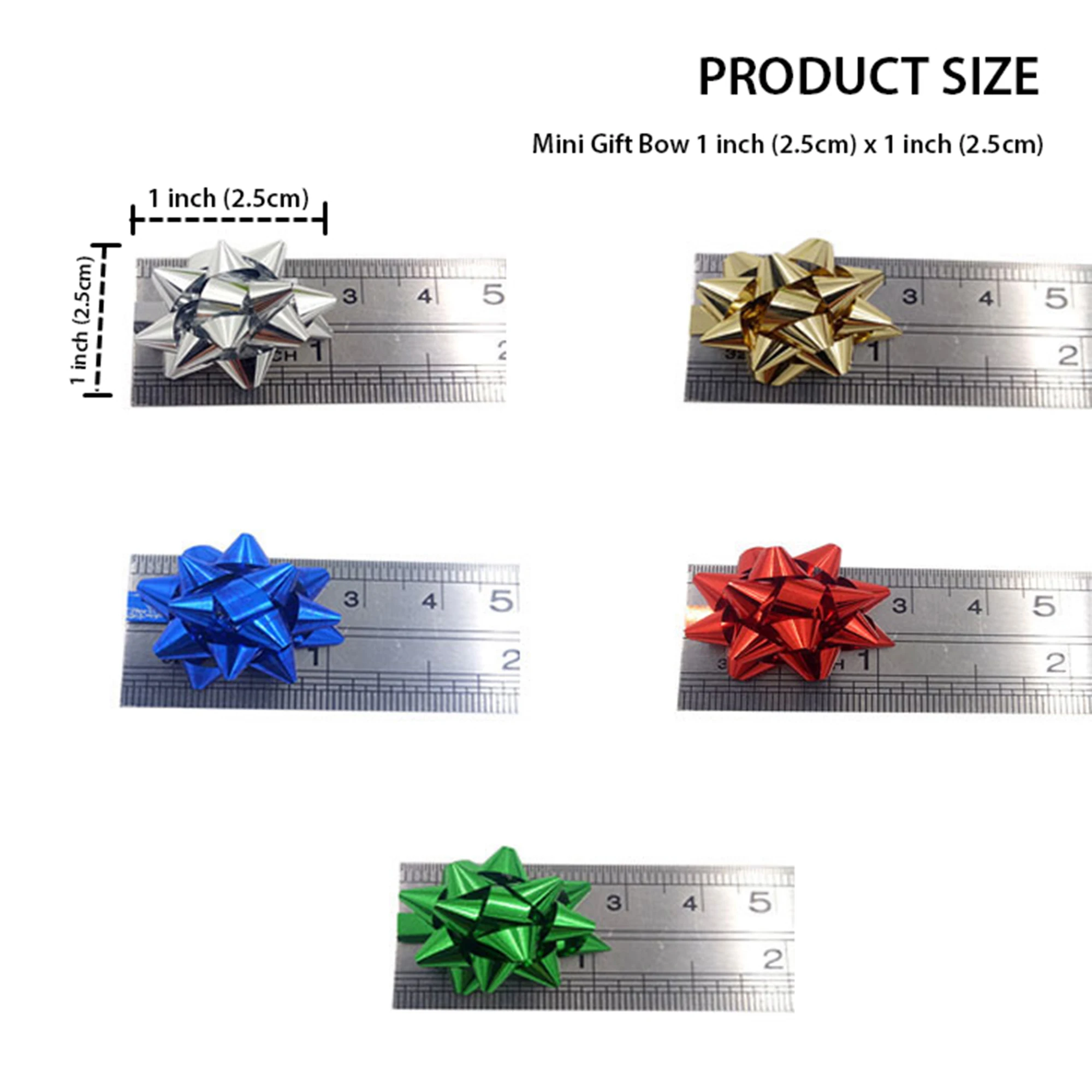 Small Star Bows for Present Wrapping Multi Colors Christmas Ribbon Bows for Parties Birthdays Wedding Holidays (50PCS)