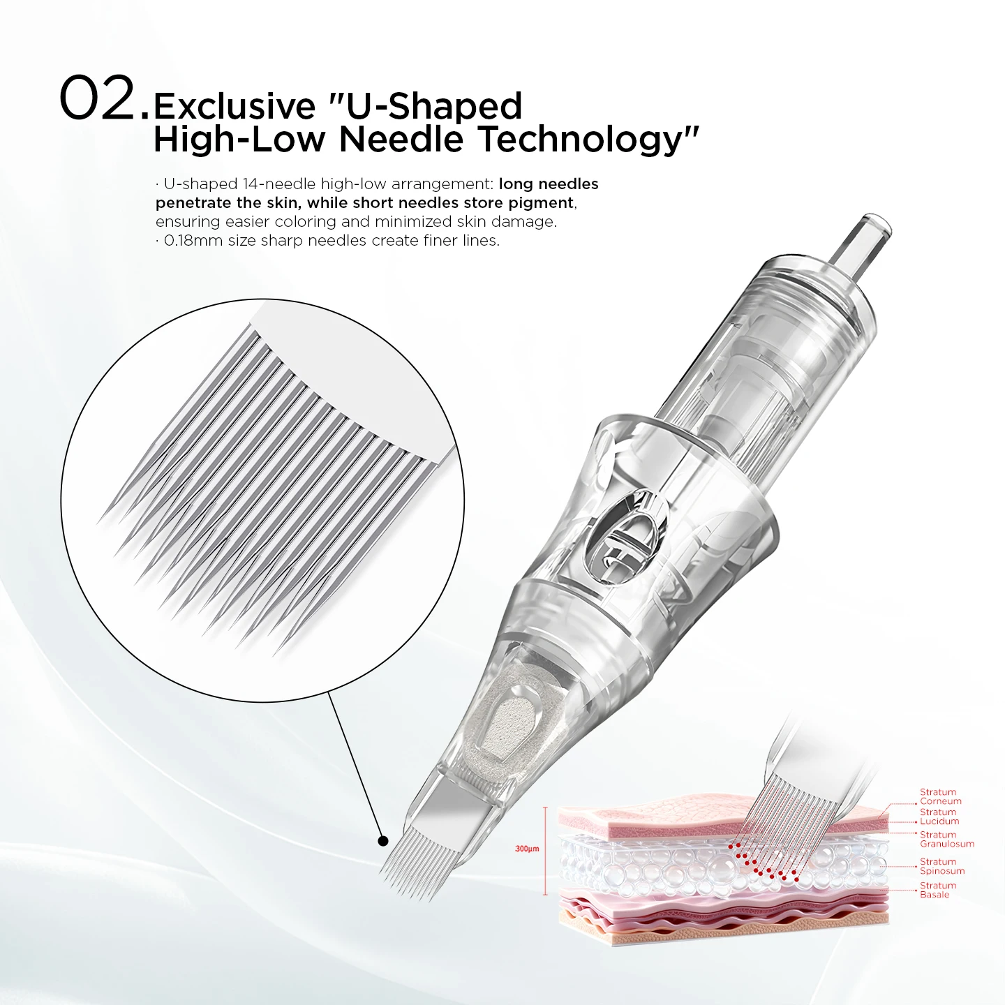 10Pcs U14/0.18-ST Built-in Sponge Half-wall Needle Universal Tattoo Cartridge Needles For Tattoo Machine For Eyebrow Lips Tattoo