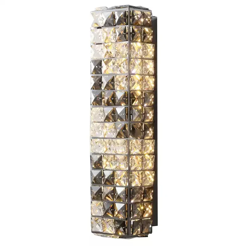 Bedroom bedside light luxury wall lamp, French warm villa bed and breakfast dresser crystal mirror headlight