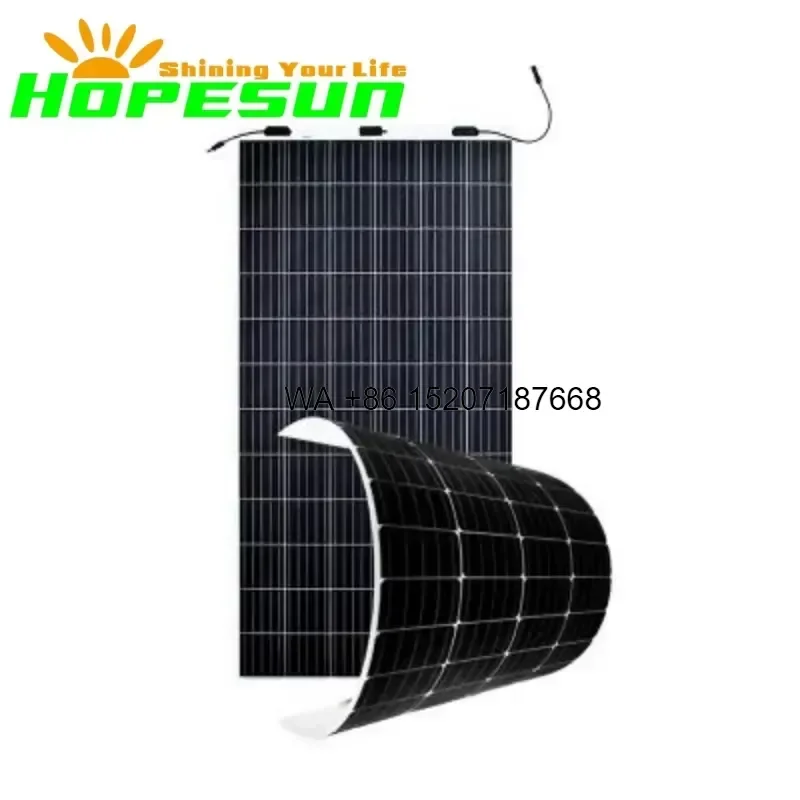 Wmwmnu 400W Flexible Solar Panel 158x158mm Custom ETFE Monocrystalline Cell for RV Roof Balcony Camping