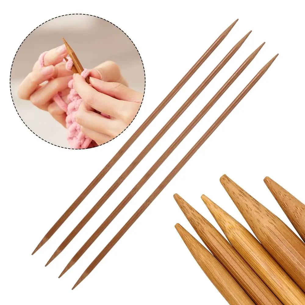 

2/4PCS 36cm Double Pointed Knitting Needles Straight Bamboo Crochet Hook DIY Sweater Weave Knitting Tools Size 2-10mm
