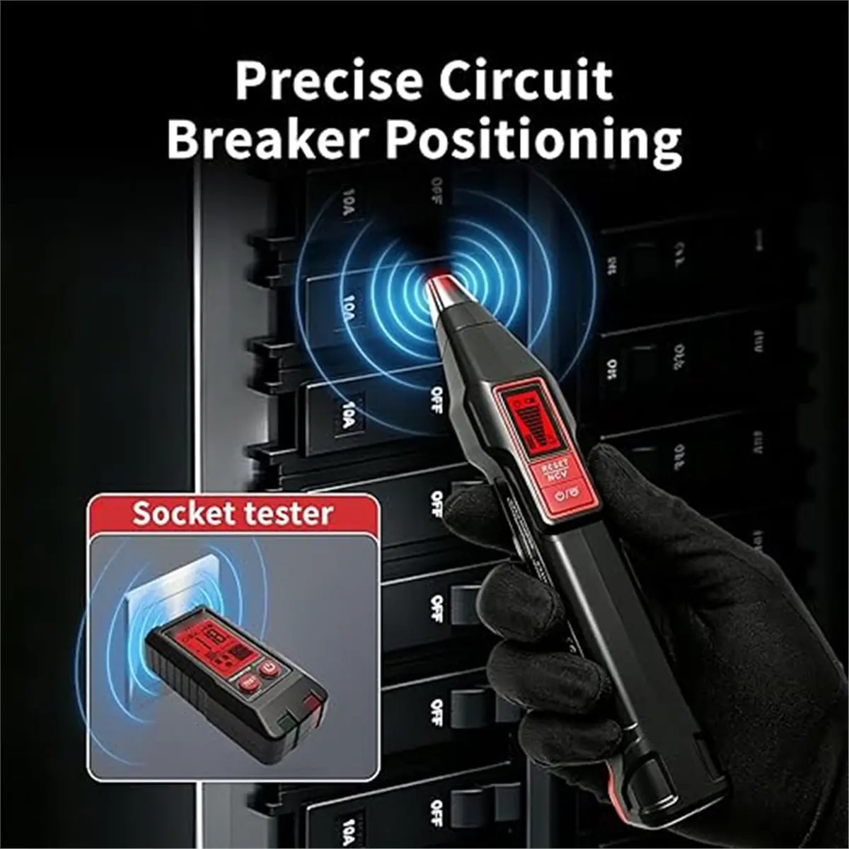 Circuit Breaker Finder Kit, Circuit Breaker Tester with LCD Display, GFCI Outlet Tester, Circuit Tracing Tool US Plug