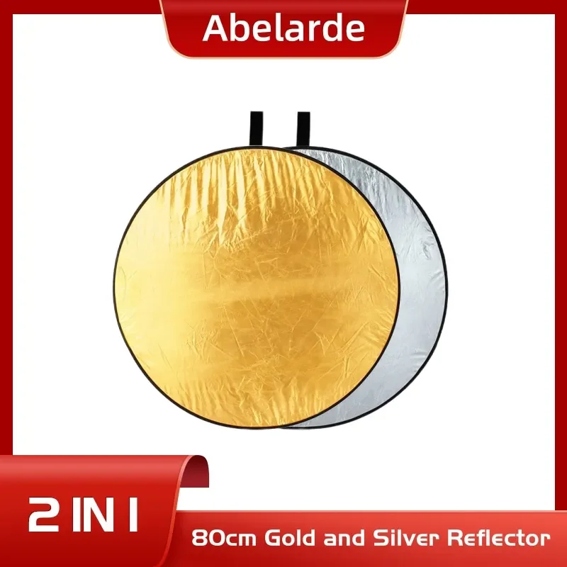 

80CM Round Gold And Silver Two-in-one Reflector Mini Photography Live Lighting Photo Supplementary Light Plate 2 In One Portable
