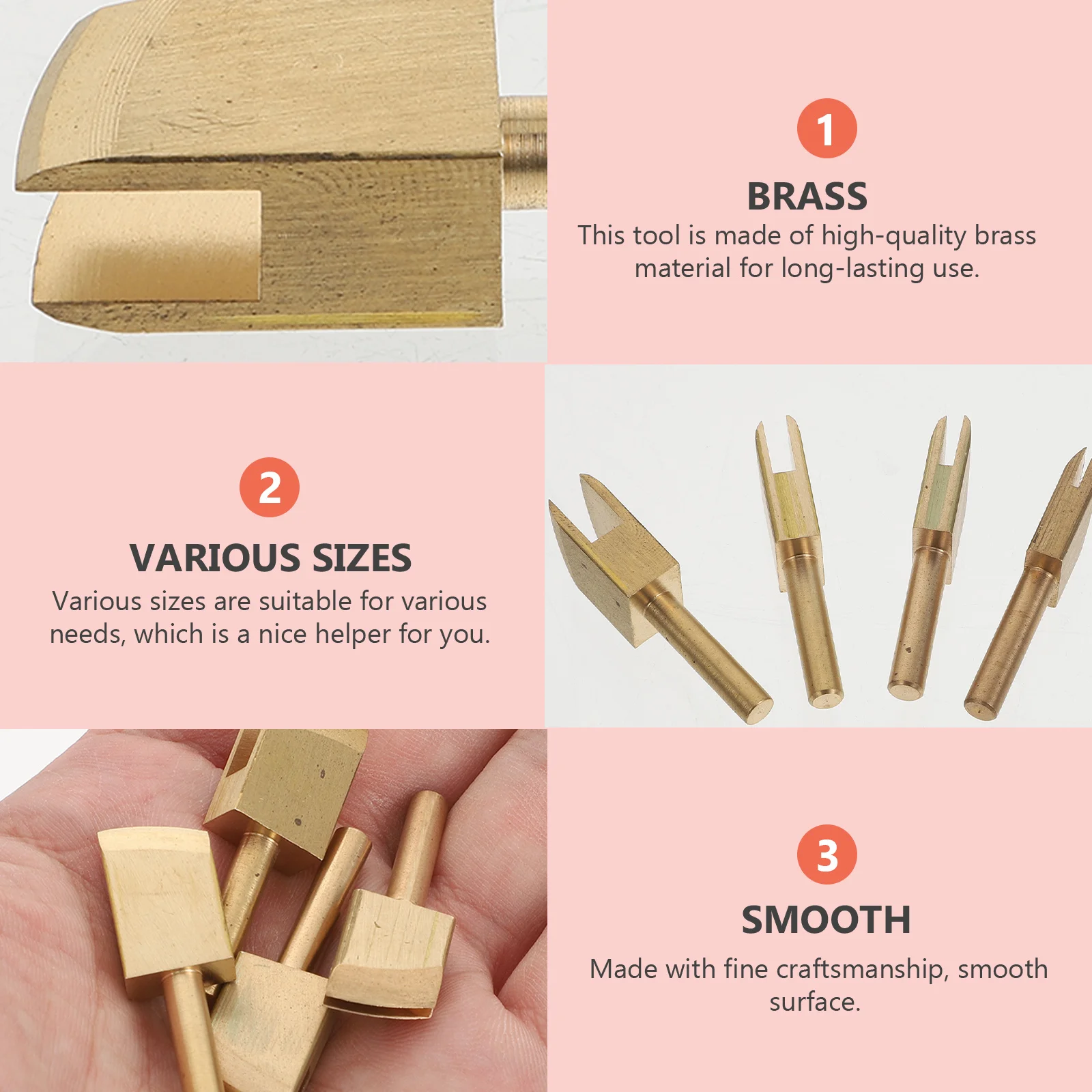 4 قطعة أداة تشذيب الحواف النحاسية لتلميع تلميع الحرف اليدوية - أداة تقطيع الملمع