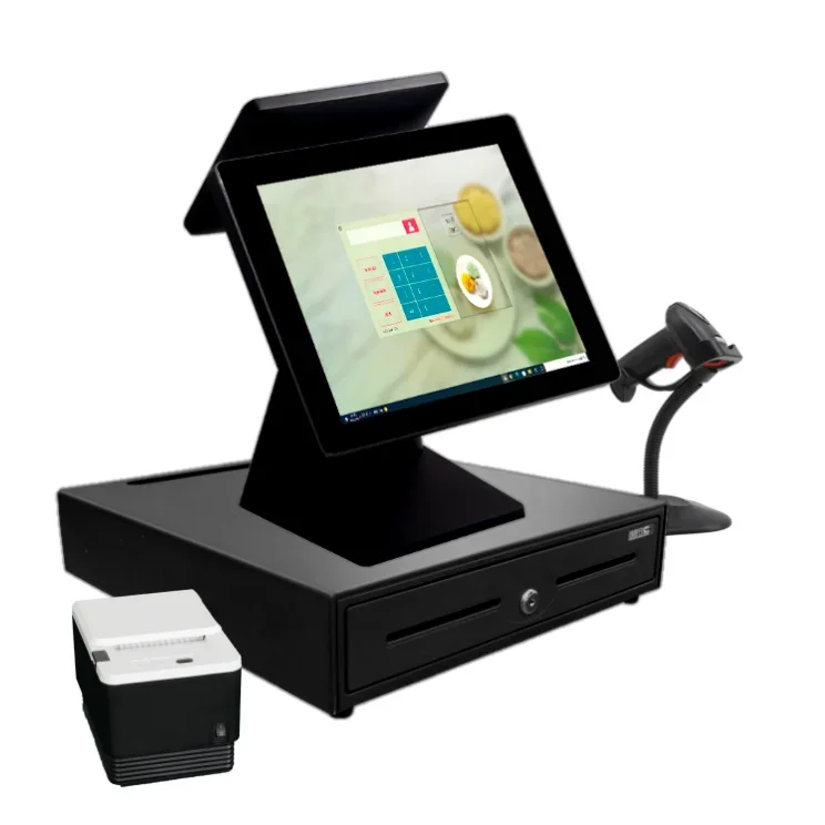 15/15.6 Inch Aluminum Alloy Capacitive Touch Screen Based Win Pos with Cash Drawer Support Optional Customer/2nd Display