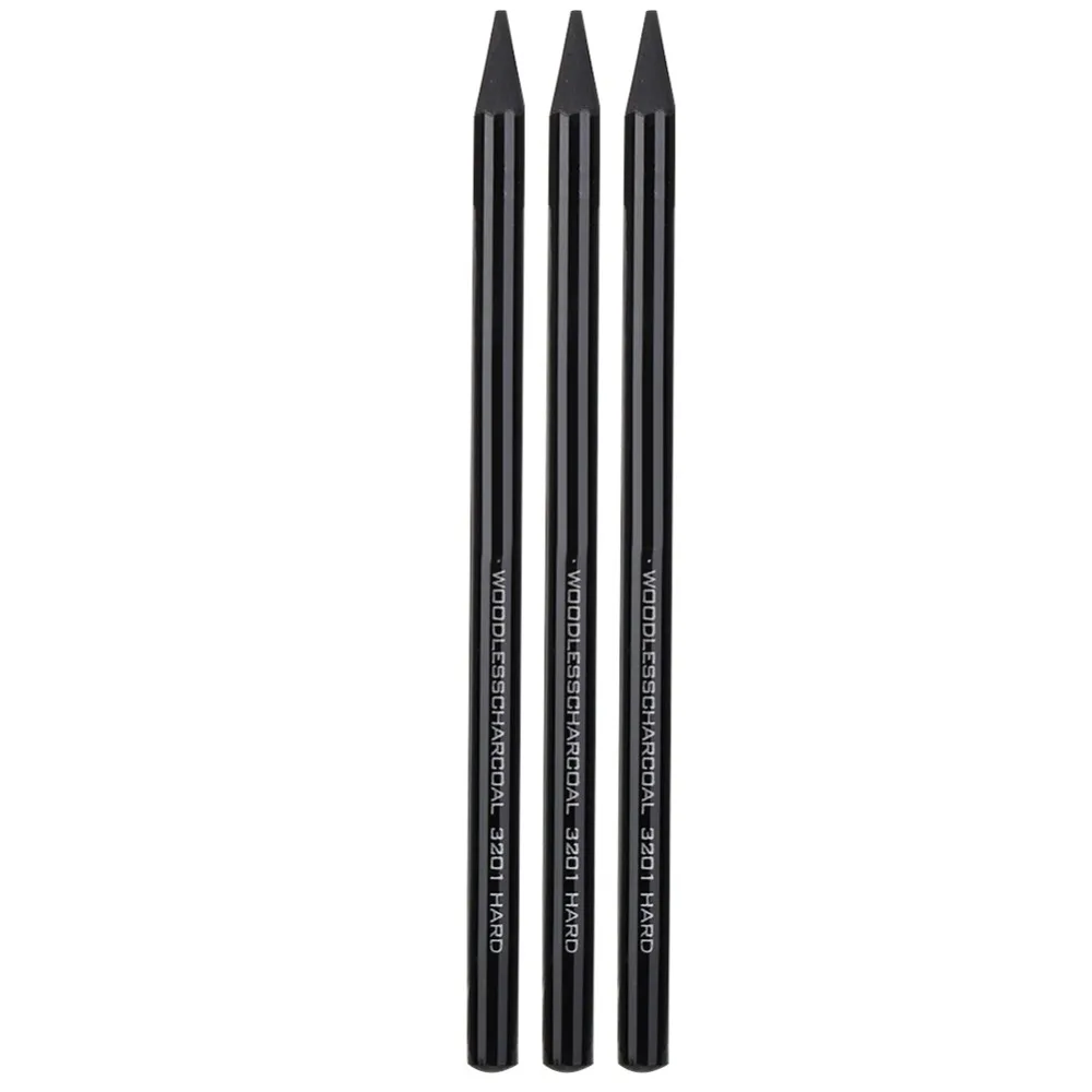 3PCS Shading Pencils Hard Medium Soft Charcoal Pencils Woodless Pure Carbon Woodless Charcoals 5.7inch Art Drawing Tools Teens