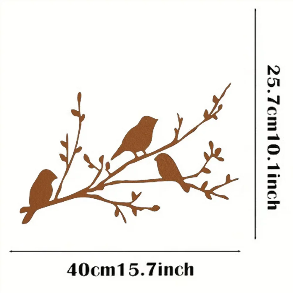 Gorgeous 1pc Bird on Branch Metal Signage – Stun with Elegance. Splendid Housewarming Gift. Charming Metal Bird Decoration