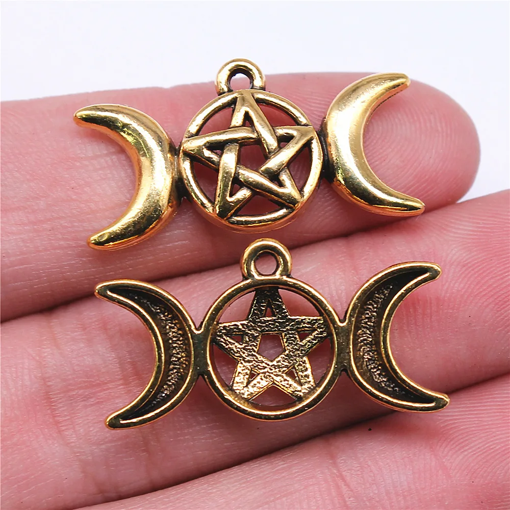 10 sztuk Charms czarownica gwiazda Pentagram tybetański brąz srebrny kolor wisiorki antyczne tworzenie biżuterii DIY Handmade Craft wisiorek — zdjęcie 4
