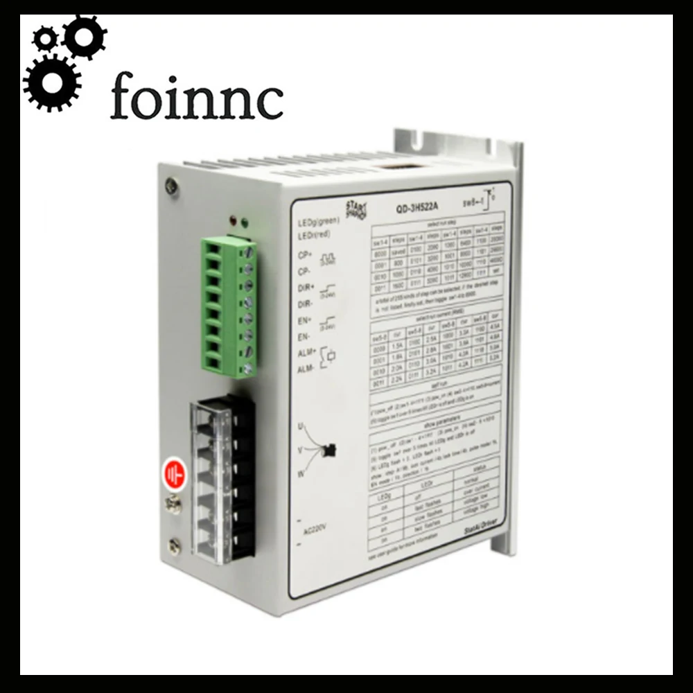 

New CNC Stat QD-3H522A three-phase stepper driver full digital stepper driver suitable for 86BYG350HA/B/C/D