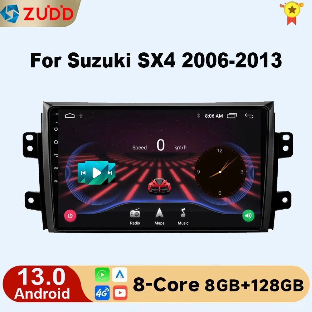 

Android 13 Radio For Suzuki SX4 2006-2013 For Fiat Sedici 2005-2014 Carplay Android Auto 4G Car Multimedia GPS 2din autoradio