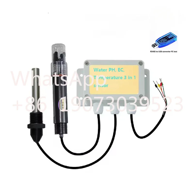 CE RS485 MULTI PARAMETER WATER EC PH PROBE 3 IN 1  SENSOR  WATER QUALITY ANALYSIS ELECTRODE FOR WATER TREATMENT