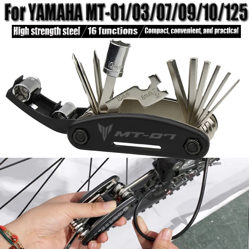 

Для YAMAHA MT01 MT09 MT07 MT10 MT03 MT125 MT 09 07 03 10 MT-09 MT-07 MT-10 MT-03 16 в 1 инструмент для ремонта отверток аксессуары ﻿