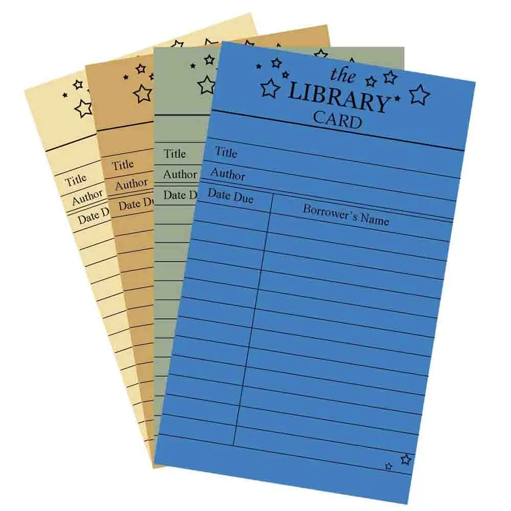 Colorful Library Cards 3x5inch Bulk Library Checkout Cards for School Book Checkouts Due Date Record Keeping for Pockets 40Pcs