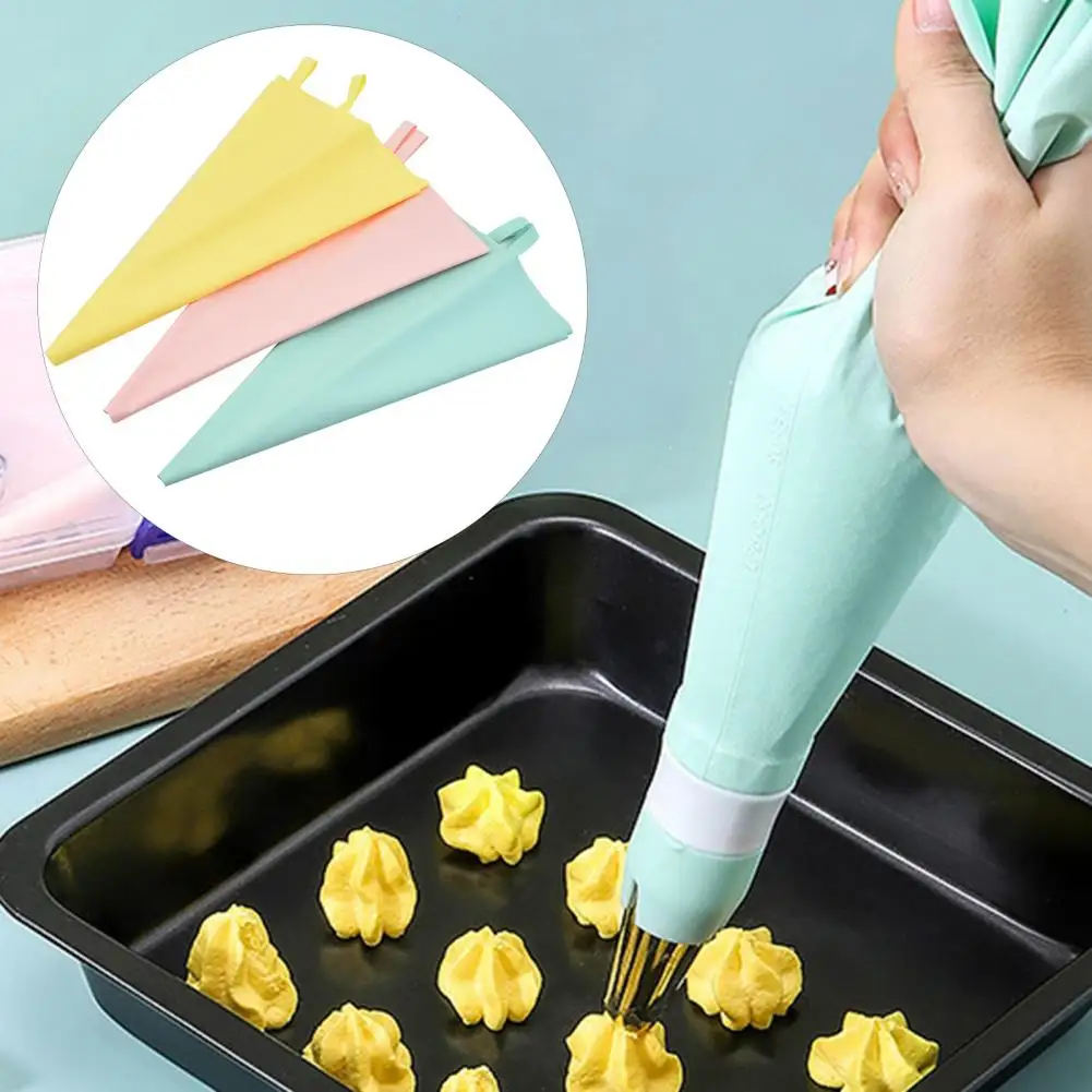

2Pcs Silicone Icing Piping Pastry Bags Easy Squeeze Reusable Cream Bag Cupcake Decorating Baking Tools Fondant Sugarcraft Tools